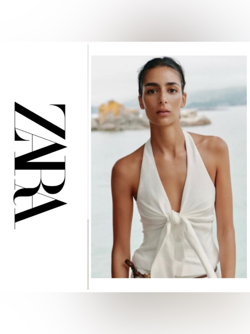 Zara Knot Halter Top - Size Small